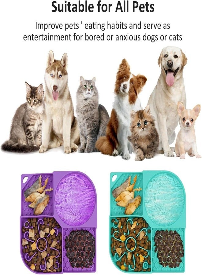 KPS Silicone Pet Food Tray | with Water Bowl & Lick Pad & Licking Mat | Feeding Tray with Suction Cup | for Home/Outdoor/Garden | Pet Feeding/Watering Care Supplies (Pack of 1,Multicolor) - Image 5